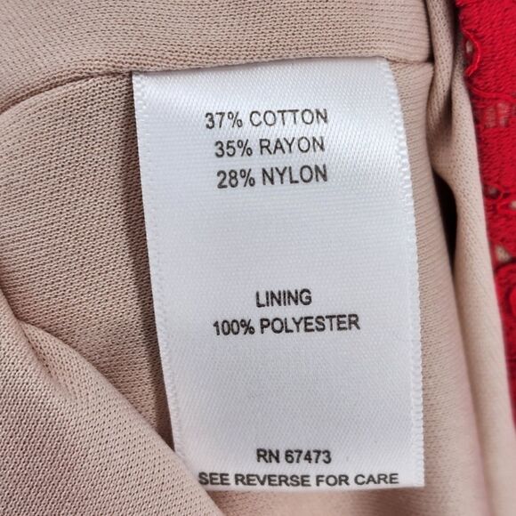 Taylor Women's Crew Neck Short Sleeve Bodycon Zipper Back Floral Lace Dress - Picture 9 of 10